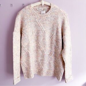 RD STYLE Pink Rainbow Sweater Ladies Knit SW Long Sleeve /Size Small /New w Tags